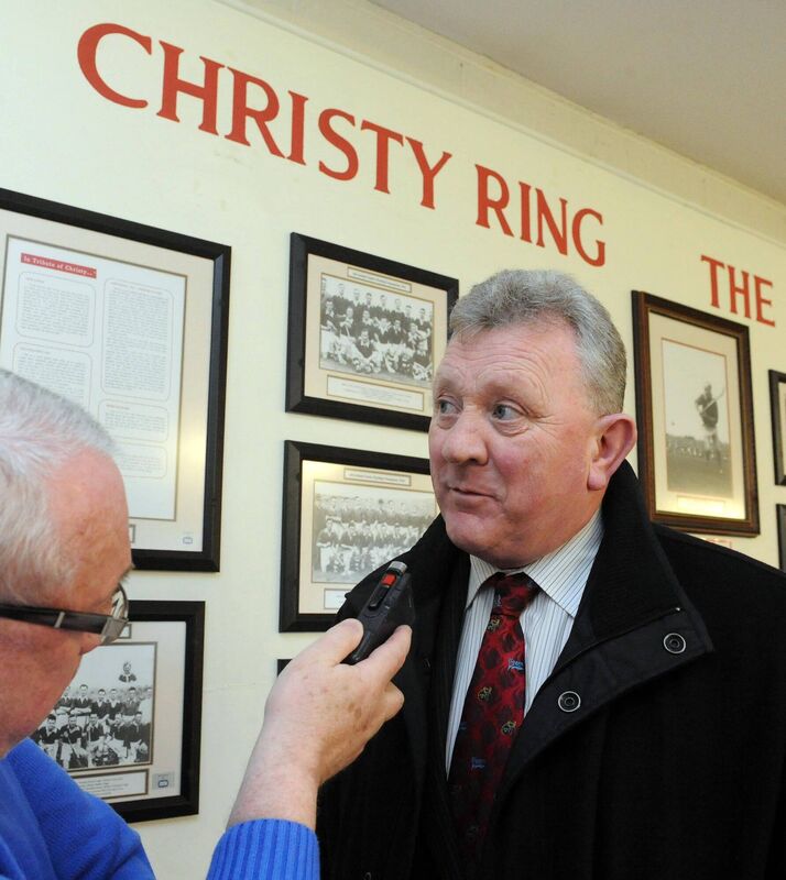 Cork hurling selector Johnny Crowley speaking to the media. Picture: Denis Minihane.