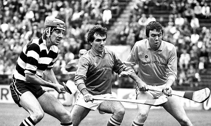 Goalkeeper Ger Cunningham (right) in action for St Finbarr’s in the Cork County Senior Hurling Championship against Midleton at Páirc Uí Chaoimh in 1983.