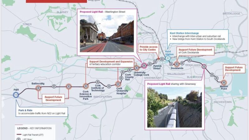 Multi-billion euro Cork transport plan: 25 Luas stops, trams every 5 minutes, eight new train stations