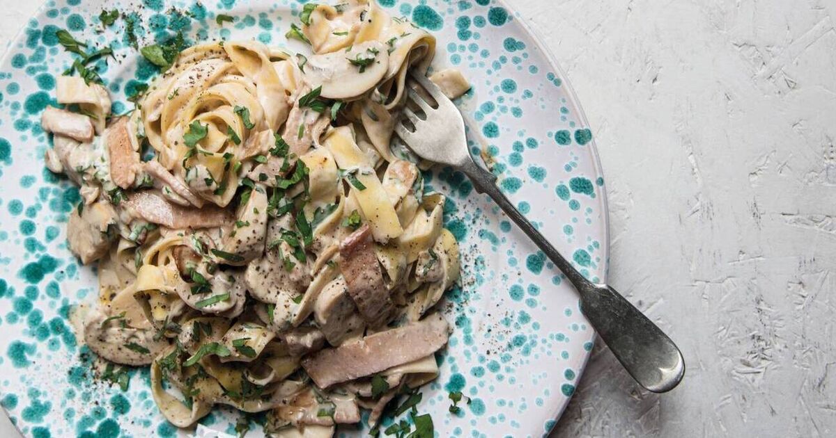 Recipe Smoked Turkey Rasher and Mushroom Carbonara by Trisha Lewis