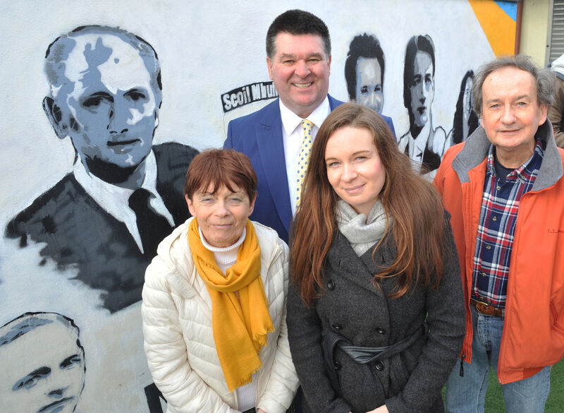 Relatives of Jack Lynch: Valerie O'Hanlon, Jean O'Hanlon, Sean Coleman and Des Dunne at a ceremony at North Monastery Primary School earlier this year. Picture: Larry Cummins