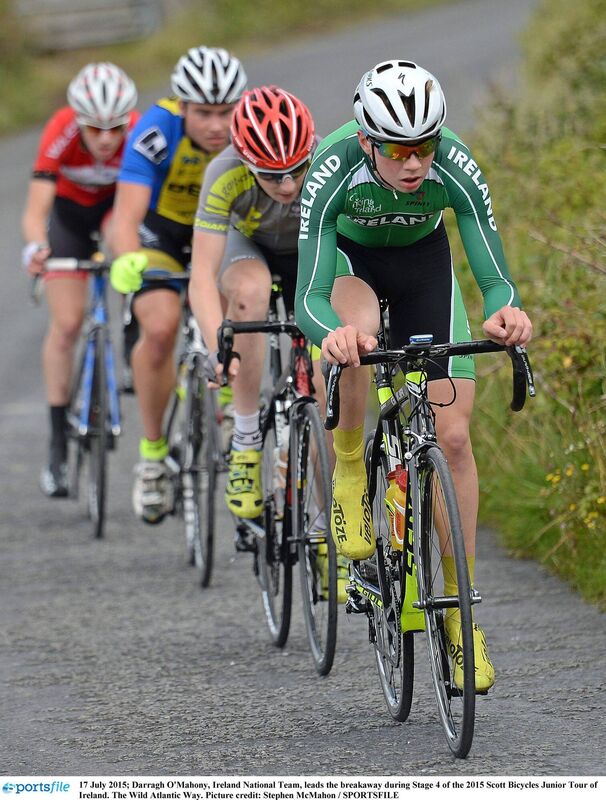Cork cyclist Darragh O'Mahony wearing the colours of the Ireland National team during the 2015 Junior Tour of Ireland. Picture: Stephen McMahon/SPORTSFILE