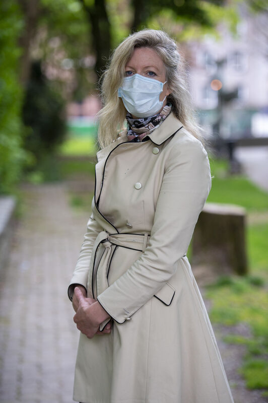 Amelia Norman wearing a mask to protect against coronavirus at the short remembrance ceremony to mark  the 34th anniversary of The Chernobyl Disaster at Bishop Lucey Park, Cork. Picture Dan LInehan
