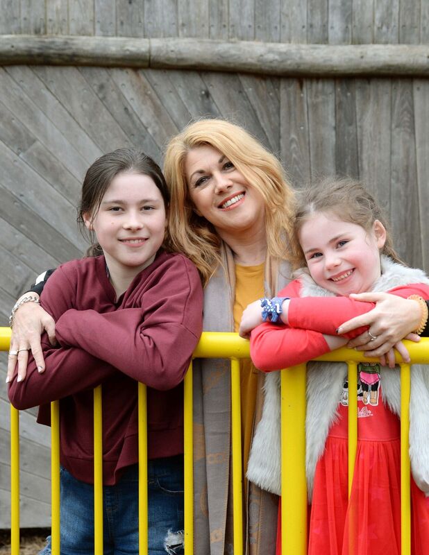 Louise with Hannah and Ellie.Picture Denis Minihane.