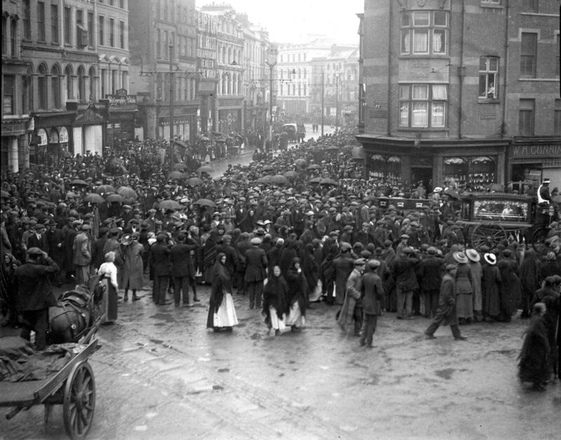 Funeral procession at Daunt's Square, Cork during Irish War of Independence period circa 1920