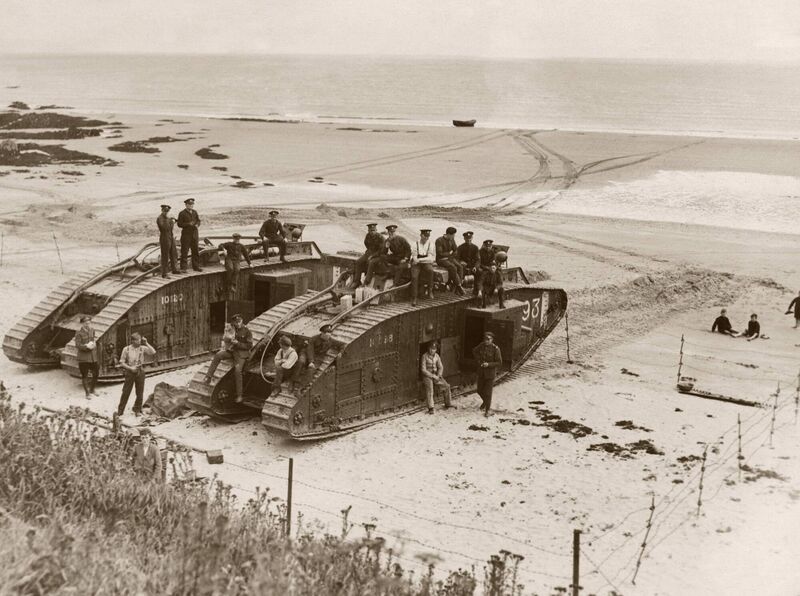 British tanks on a beach near Cork, circa 1920. Picture: FPG/Hulton Archive/Getty Images