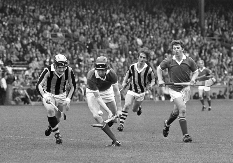 Cork full-forward Kevin Hennessy goes past Kilkenny defender Eddie Alyward in the 1979 minor All-Ireland. He'd later go on to senior glory.