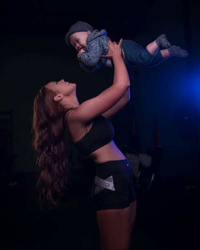 Jacqui Twohig, personal trainer and son Jack.