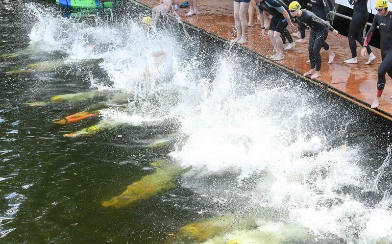 Participants making a splash at the start of the Vibes & Scribes Lee Swim 2019 in Cork city.Picture: David Keane. Participants making a splash at the start of the Vibes & Scribes Lee Swim 2019 in Cork city.Picture: David Keane.