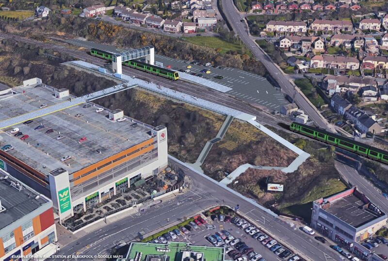 Computer-generated image of one of the eight new train stations at Blackpool taken from the Cork Metropolitan Area Transport Strategy document. Alan Healy story