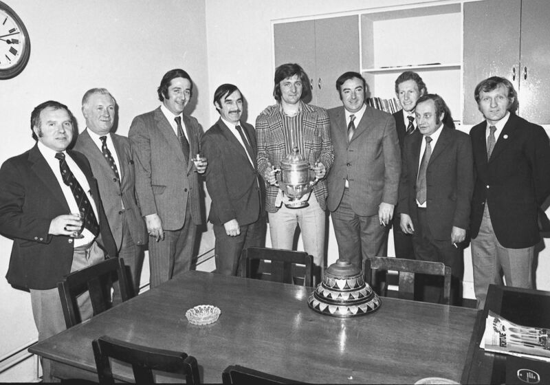 Cork Celtic at a reception in Murphy’s Brewery. From left: Paul O’Donovan, Donie Forde, Murphy’s rep, John Horgan, Keith Edwards, Pierce Moore, Sean Linehan, John McCarthy, Alfie Hale. Cork Celtic at a reception in Murphy’s Brewery. From left: Paul O’Donovan, Donie Forde, Murphy’s rep, John Horgan, Keith Edwards, Pierce Moore, Sean Linehan, John McCarthy, Alfie Hale.