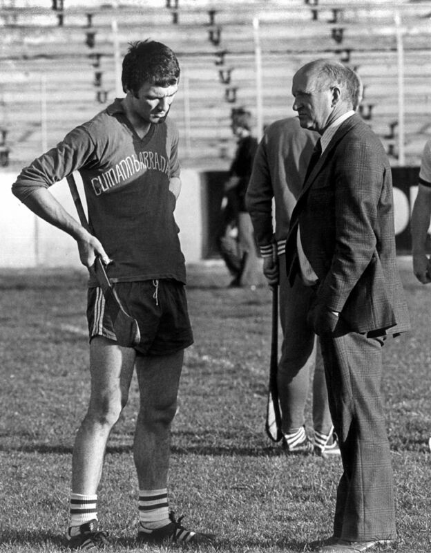 Two of the greats: JBM at training with Christy Ring in 1978.