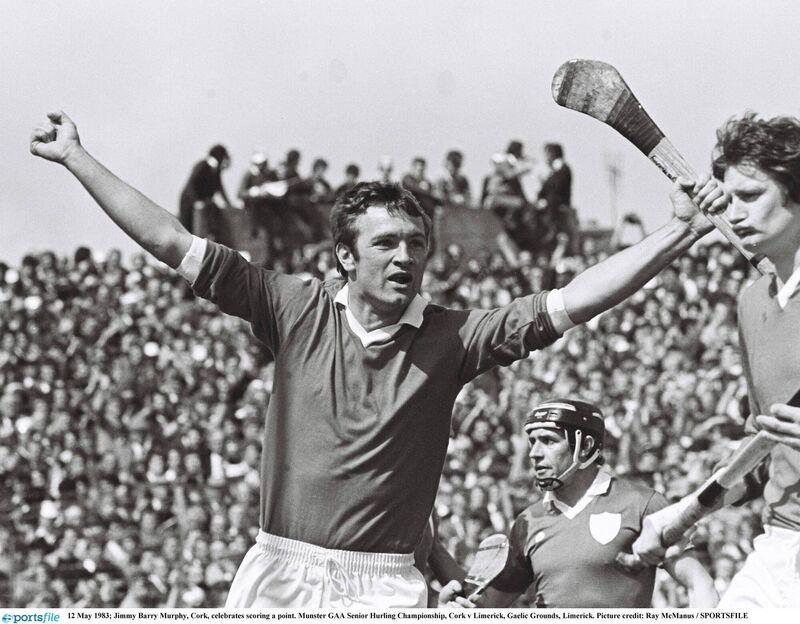 JBM celebrates scoring a point in the 1983 Munster Championship. Picture: Ray McManus/SPORTSFILE