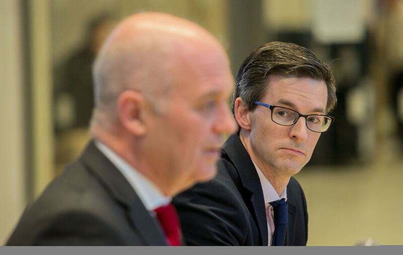 Dr Tony Holohan, Chief Medical Officer, Department of Health Dr Ronan Glynn, Deputy Chief Medical Officer, Department of Health during a media update. Photo: Gareth Chaney/Collins