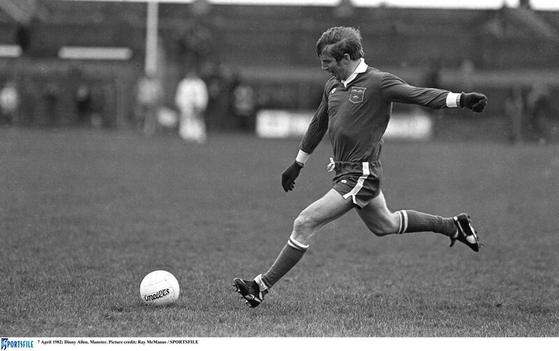 Cork and Nemo football legend Dinny Allen, kicking a free for Munster. Picture: Ray McManus/SPORTSFILE Cork and Nemo football legend Dinny Allen, kicking a free for Munster. Picture: Ray McManus/SPORTSFILE