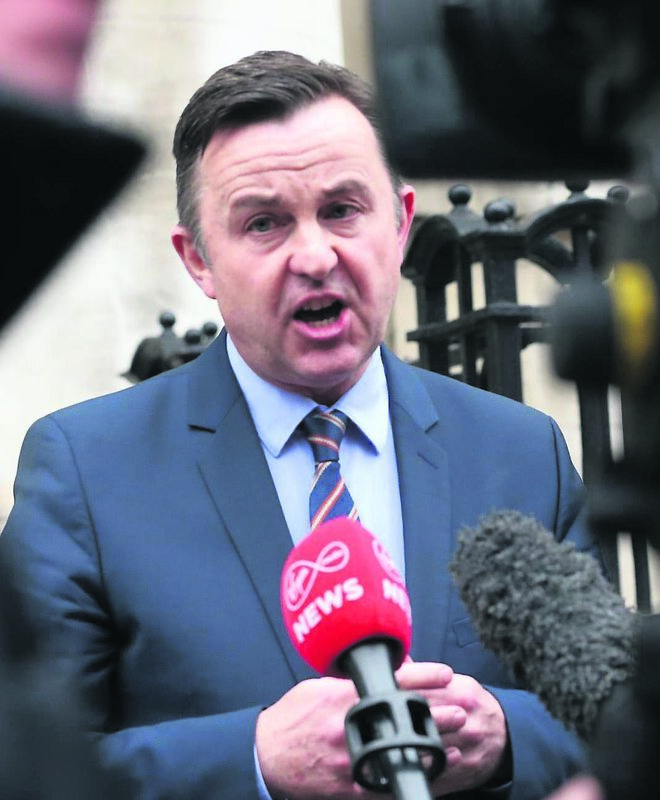Brian Hayes, CEO of Banking and Payments Federation Ireland, speaks to the press after a meeting with finance minister Paschal Donohue.	Picture: RollingNews.ie