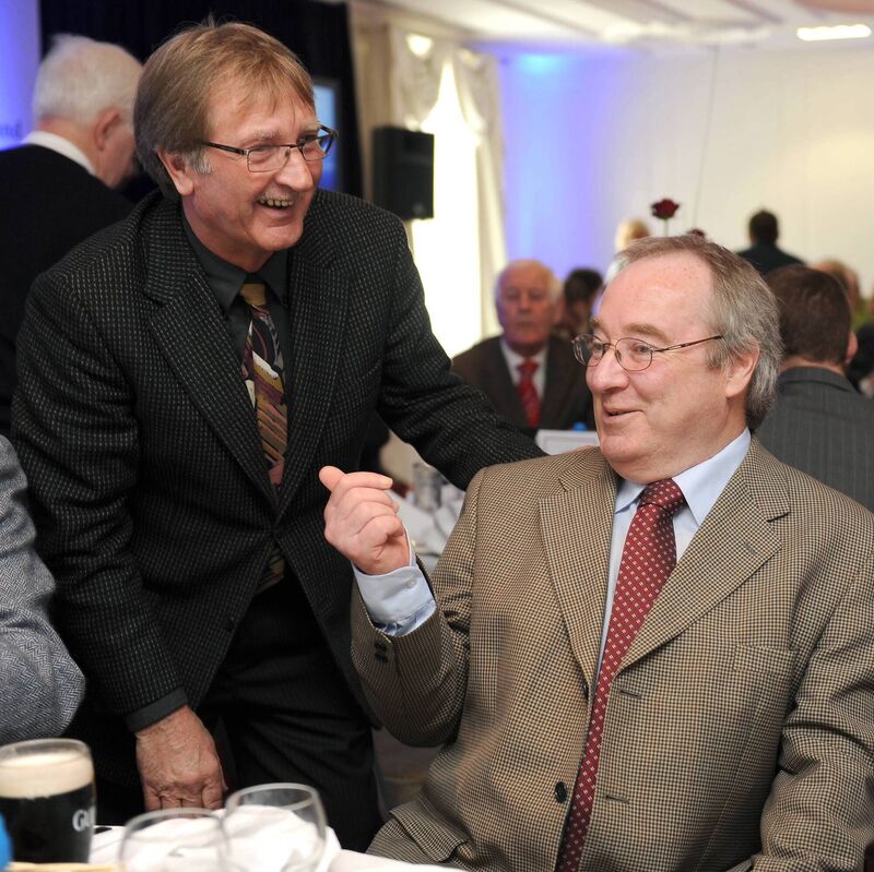 Gerald McCarthy in conversation with Seanie O'Leary. Picture: Ray McManus/SPORTSFILE