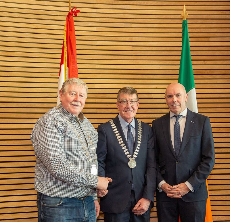 Deputy Mayor of the County of Cork, Cllr. Martin Coughlan, newly elected Mayor of County of Cork Cllr. Ian Doyle & Chief Executive of Cork County Council, Tim Lucey. Pic: Richard Coleman – AP Deputy Mayor of the County of Cork, Cllr. Martin Coughlan, newly elected Mayor of County of Cork Cllr. Ian Doyle & Chief Executive of Cork County Council, Tim Lucey. Pic: Richard Coleman – AP