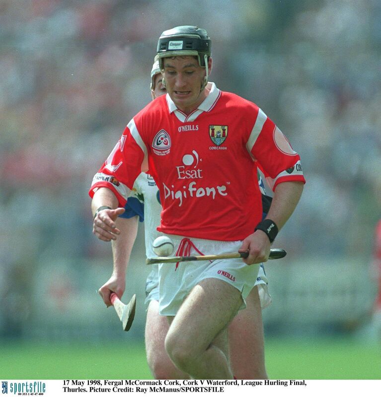 Cork hurler Fergal McCormack at full tilt against Waterford in the 1998 Hurling League final at Semple Stadium. Picture: Ray McManus/SPORTSFILE