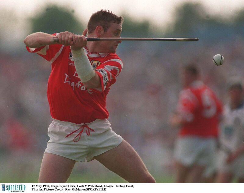 Fergal Ryan clears the sliotar for Cork against Waterford in the 1998 Hurling League final in Thurles. Picture: Ray McManus/SPORTSFILE