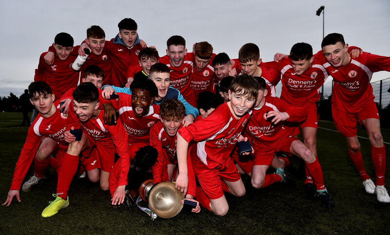 Cork players celebrate with the cup following the U15 SFAI Subway National Championship final. Picture: Eóin Noonan/Sportsfile Cork players celebrate with the cup following the U15 SFAI Subway National Championship final. Picture: Eóin Noonan/Sportsfile