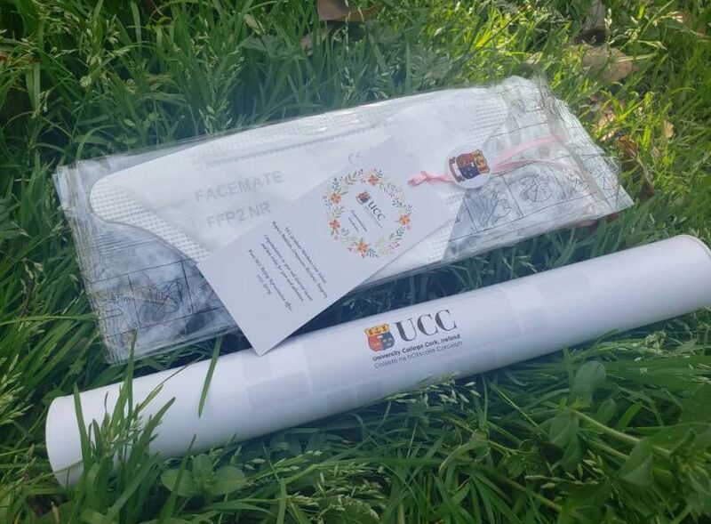 Last month, UCC took the opportunity to make the delivery of parchments to recent graduates living in China that little bit more special by sending a face mask and bookmark as well as their parchment.