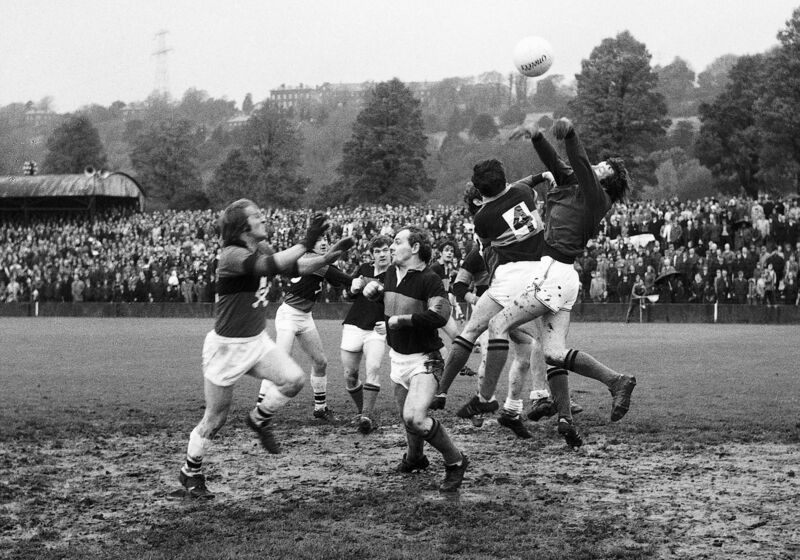 Billy Morgan and Brian Murphy clear the ball during a UCC attack in 1972. Billy Morgan and Brian Murphy clear the ball during a UCC attack in 1972.