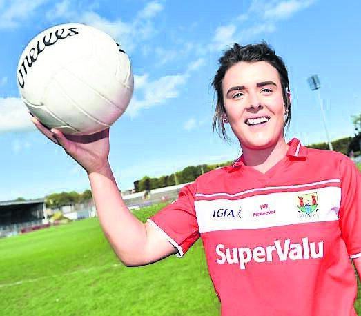 Ruby Halligan Cork ladies footballers in charity skills challenge