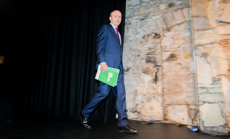 Fianna Fail Leader Micheal Martin during the launch of Fianna Fail's general election manifesto at Smock Alley Theatre,Dublin. Photo:Gareth Chaney/Collins Fianna Fail Leader Micheal Martin during the launch of Fianna Fail's general election manifesto at Smock Alley Theatre,Dublin. Photo:Gareth Chaney/Collins