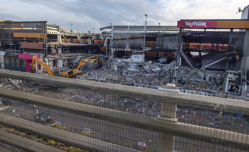 Work underway on the demolition of the carpark at the Douglas Village Shopping Centre in Cork. Picture Dan Linehan.