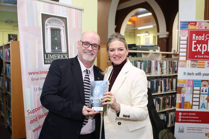 Con Hurley at the launch of his book at Cork City Library with Paula Looney, manager of the library