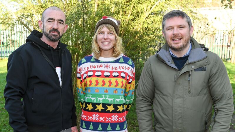 Staff members John Paul O'Brien, Sarah Carr and Brian Kelleher, on duty at the Niche, Knocknaheeny/Hollyhill Community Garden.Picture: David Keane. Staff members John Paul O'Brien, Sarah Carr and Brian Kelleher, on duty at the Niche, Knocknaheeny/Hollyhill Community Garden.Picture: David Keane.