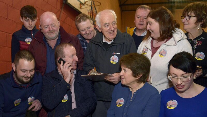 Pictured at the Cork South West count centre was poll-topper Micheal Collins counting the Tally with supporters. Picture Denis Boyle