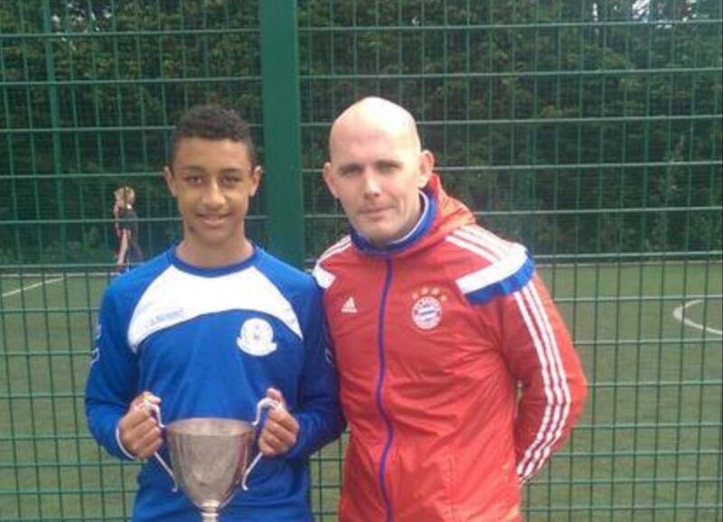 Adam Idah pictured with Douglas CS soccer coach Kevin Ronayne Adam Idah pictured with Douglas CS soccer coach Kevin Ronayne
