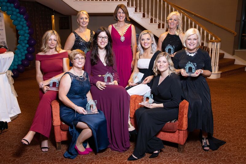 President of Network Ireland Helen Wycherley, Celtic Ross Hotel at the Network Ireland National Conference and Awards Ceremony, which took place at the Celtic Ross Hotel, West Cork. Here she is pictured with the award winners.Pic Darragh Kane