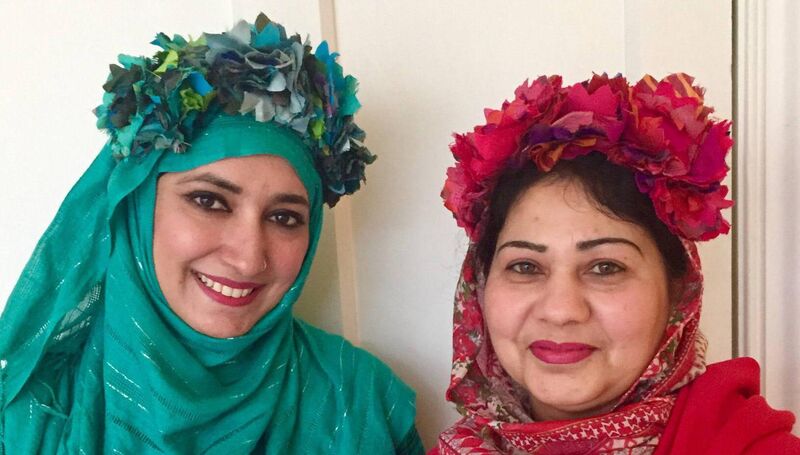 Samara Usman and Galnaz Aaquif, showcasing FlauraBand, a range of handmade, silk headbands. Samara Usman and Galnaz Aaquif, showcasing FlauraBand, a range of handmade, silk headbands.