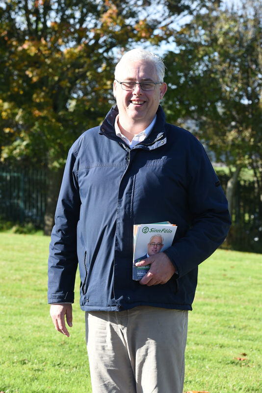 By-Election candiate Cllr Thomas Gould, Sinn Fein canvassing in Ballyvolane on the Northside of Cork City.Pic; Larry Cummins.
