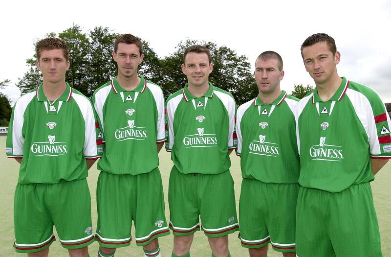 Cork City's new signings, l. to r. John Andrews, George O'Callaghan, Garreth Cronin, Alan Reynolds and Billy Woods in 2002. Cork City's new signings, l. to r. John Andrews, George O'Callaghan, Garreth Cronin, Alan Reynolds and Billy Woods in 2002.