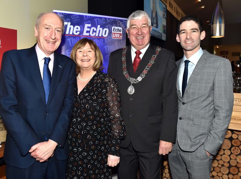 Maurice Gubbins, editor The Echo; Majella Gallagher managing director, The Echo/Irish Examiner; Cllr Derry Canty, deputising for the Lord Mayor and Éamonn Murphy, deputy sports editor The Echo. Picture: Eddie O'Hare