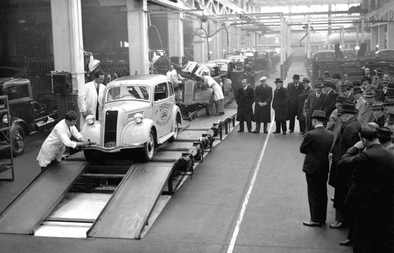 The Ford Factory in operation in 1938. The building is now occupied by various businesses with new plans for a gin and rum distillery in one of the units.