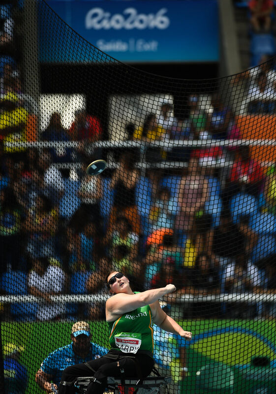 Orla Barry of Ireland in action during the Women's Discus F57 Final at the Olympic Stadium during the Rio 2016 Paralympic Games in Rio de Janeiro, Brazil. Picture: Diarmuid Greene/Sportsfile
