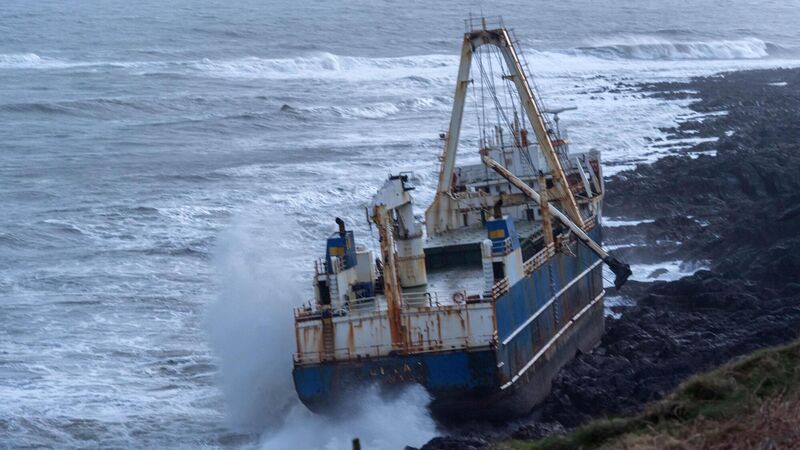 VIDEO: Ghost Ship to be assessed by Oil Spill Team after crashing onto Cork coastline in Storm Dennis VIDEO: Ghost Ship to be assessed by Oil Spill Team after crashing onto Cork coastline in Storm Dennis