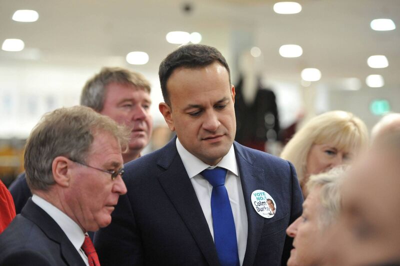 Taoiseach Leo Varadkar joined Senator Colm Burke on a canvas at Blackpool Shopping Centre earlier this month. Taoiseach Leo Varadkar joined Senator Colm Burke on a canvas at Blackpool Shopping Centre earlier this month.