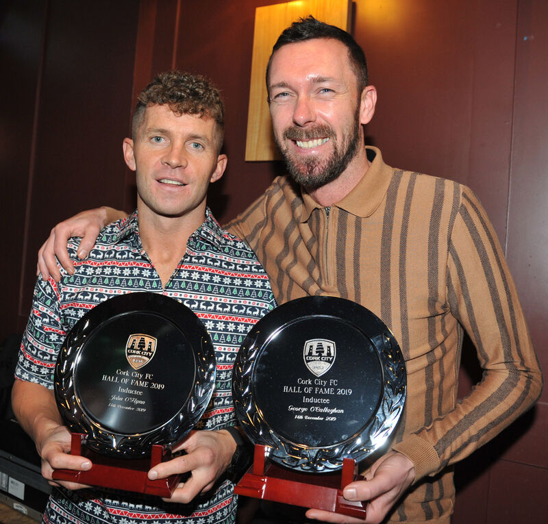 Hall of Fame recipients John O'Flynn and George O'Callaghan. Picture: Larry Cummins.