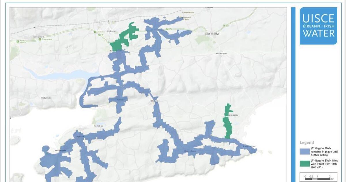 Update on Boil Water Notice in East Cork some homes get the allclear