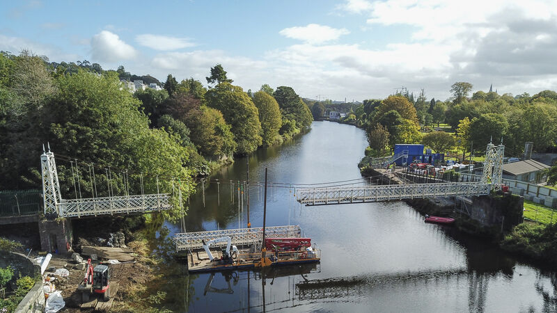 Video & Pictures: The first section of Cork's Shakey Bridge is removed as renovation work gets underway Video & Pictures: The first section of Cork's Shakey Bridge is removed as renovation work gets underway