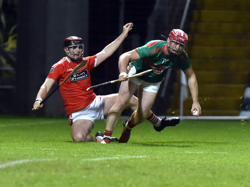 Fr O'Neill's attacker Billy Dunne breaks from Kilworth's Dave Twomey at Páirc Uí Rinn. Picture: Eddie O'Hare Fr O'Neill's attacker Billy Dunne breaks from Kilworth's Dave Twomey at Páirc Uí Rinn. Picture: Eddie O'Hare
