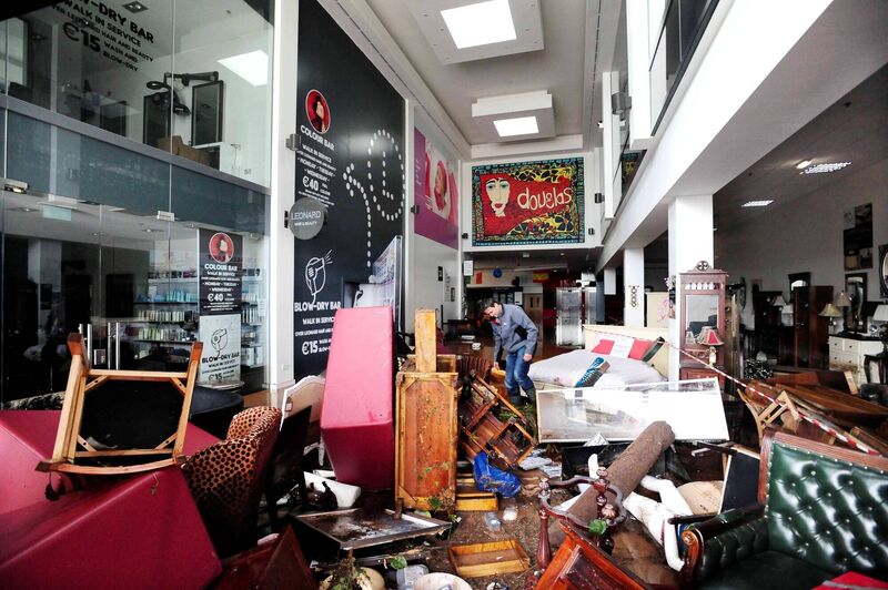 Debris inside the front door of the Douglas Shopping Centre, caused by the flood waters in June 2012. Picture: Denis Scannell Debris inside the front door of the Douglas Shopping Centre, caused by the flood waters in June 2012. Picture: Denis Scannell