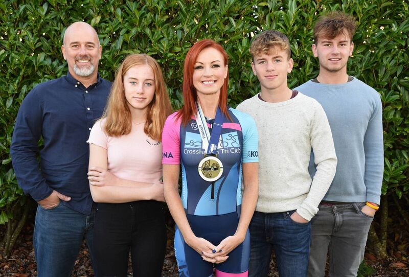 Fiona Foley with her husband Seán & their children Richie, Ben & Katie Foley, in Crosshaven. Picture: Siobhán Russell