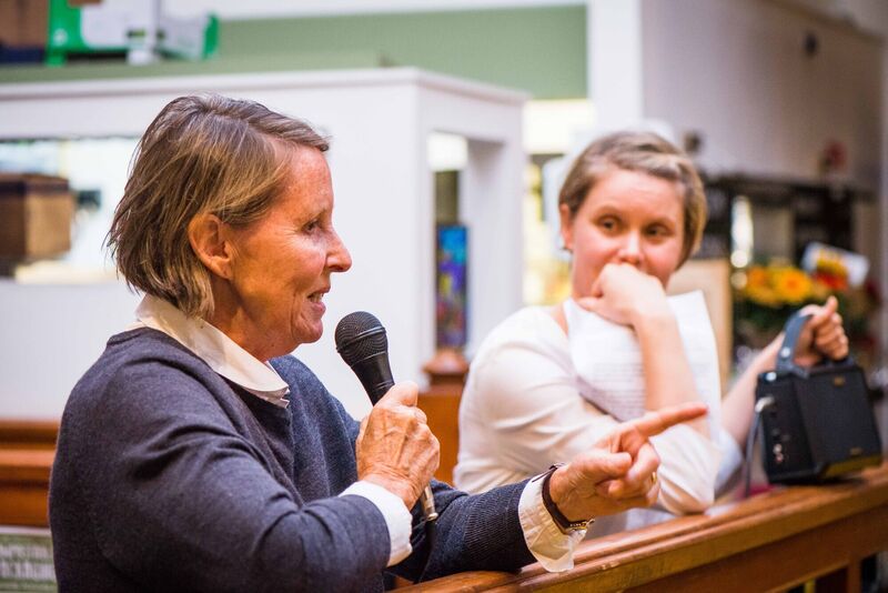 Kay Harte speaking at the Farmgate Café's 25th year celebrations at the English Market, Cork City. Photo Joleen Cronin Kay Harte speaking at the Farmgate Café's 25th year celebrations at the English Market, Cork City. Photo Joleen Cronin